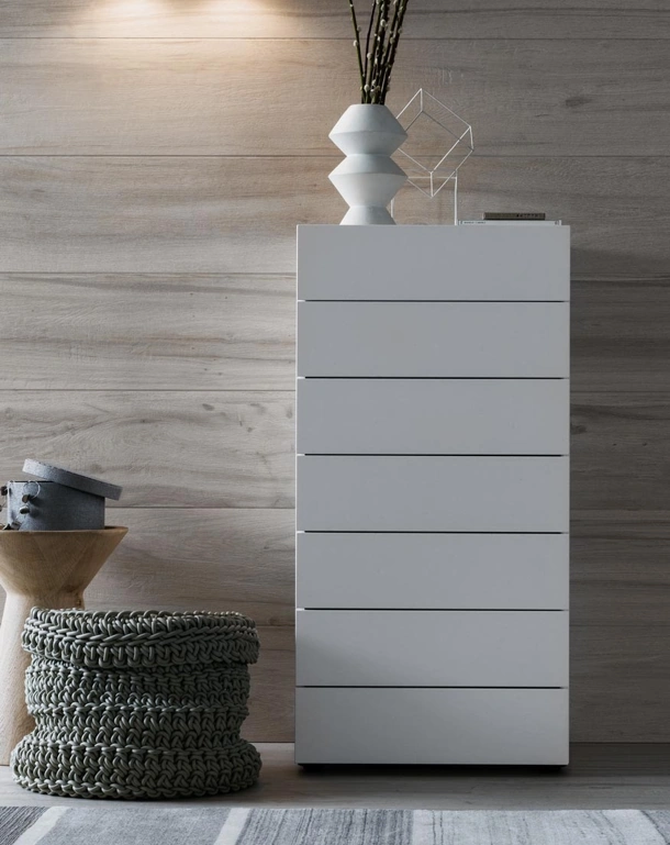 Settimanale Cube in legno laccato bianco di Giellesse