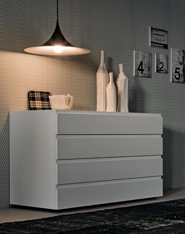 Comò Joy in legno laccato Bianco di Giellesse