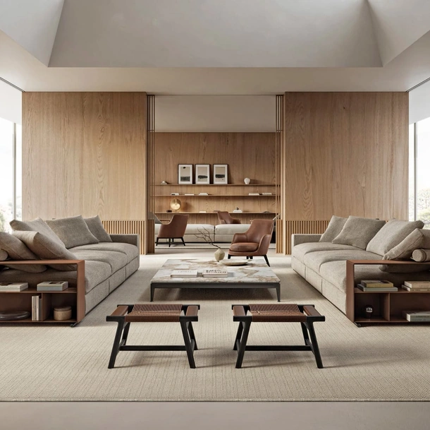 Divano lineare Groundpiece di Flexform