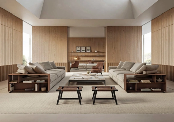 Divano lineare Groundpiece di Flexform