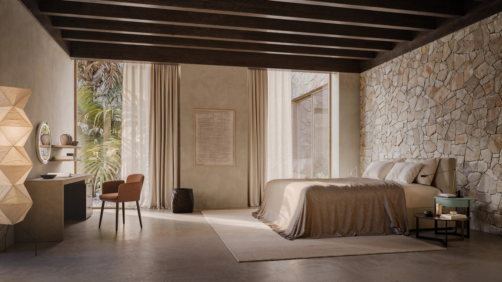 Letto matrimoniale con box contenitore Camille di Lema