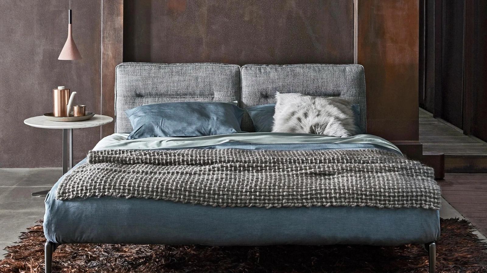 Letto in tessuto imbottito Adda di Flexform