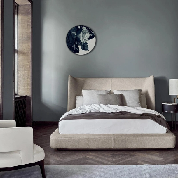 Letto Midnight in tessuto imbottito di Flexform