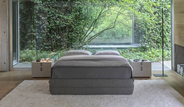 Letto in tessuto Mandarine Sommier di Flou