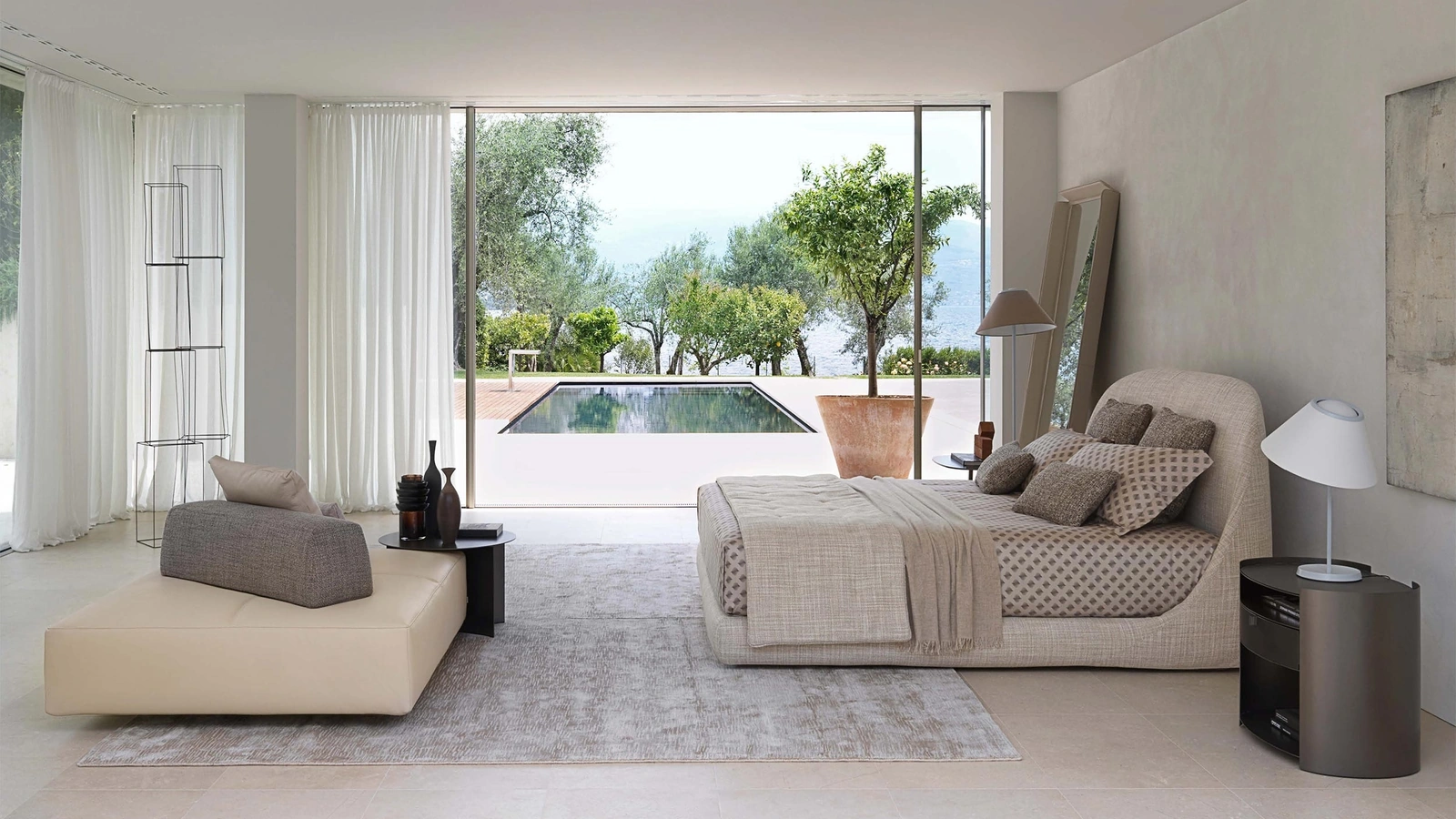 Letto in tessuto Taormina di Flou