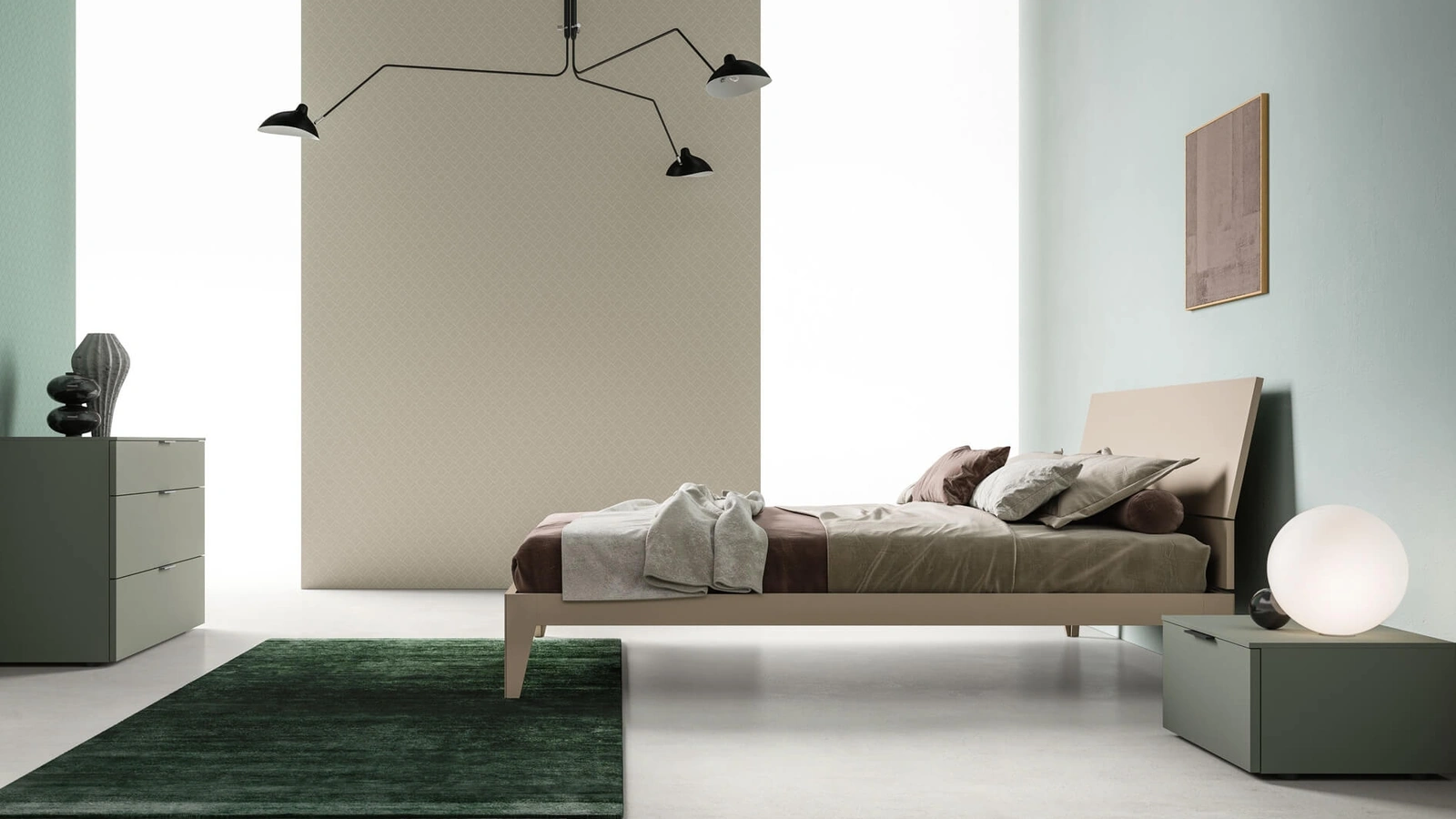 Letto con testiera Fold di Zalf