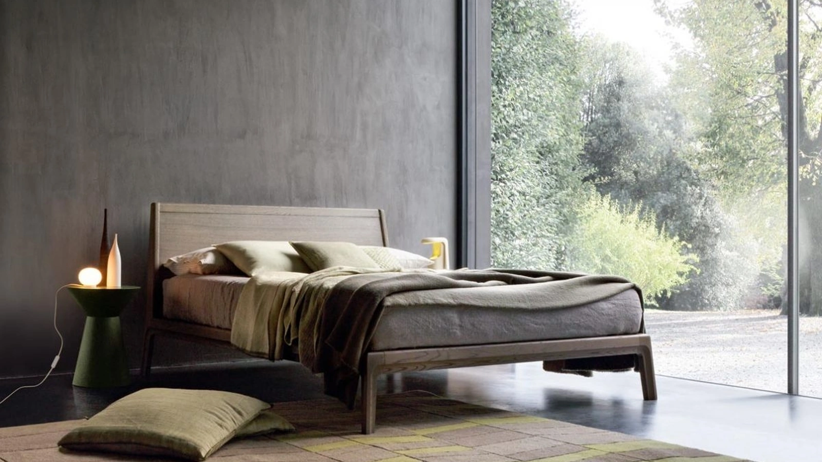 Letto con testiera in legno Impronta di Giellesse