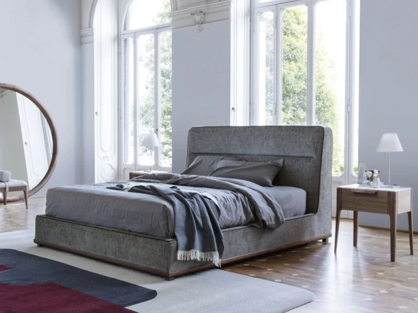 Letto Kirk Bed in tessuto imbottito di Porada