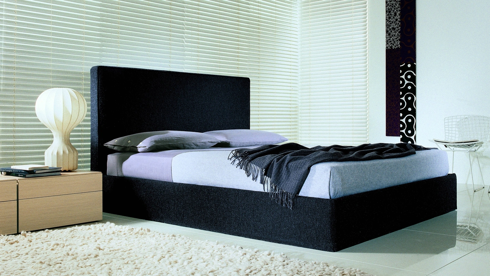 Letto matrimoniale in tessuto Semillon di Lema