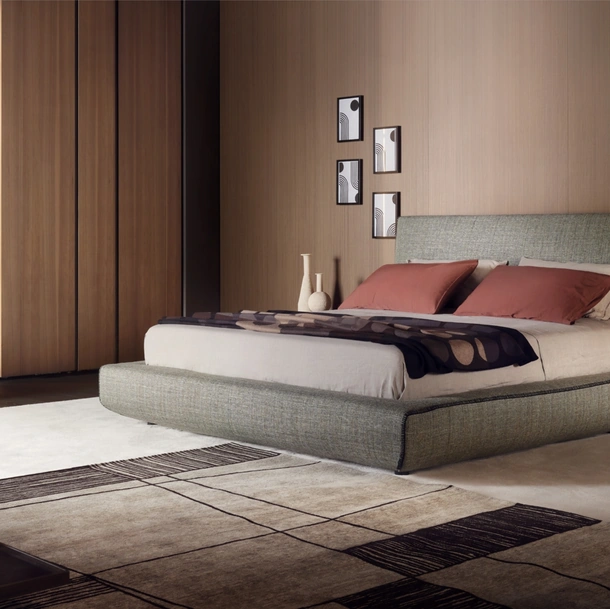 Letto in tessuto con box contenitore Lullaby di Lema