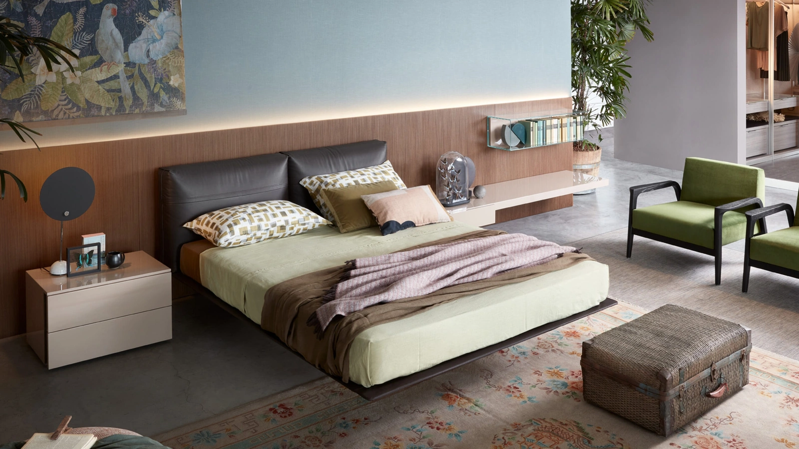 Letto matrimoniale con testiera Mynight di Lema