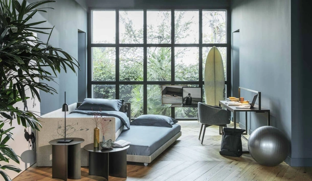 Letto singolo Duetto con letto estraibile di Flou
