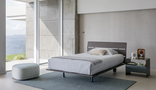 Letto singolo in legno Tadao di Flou