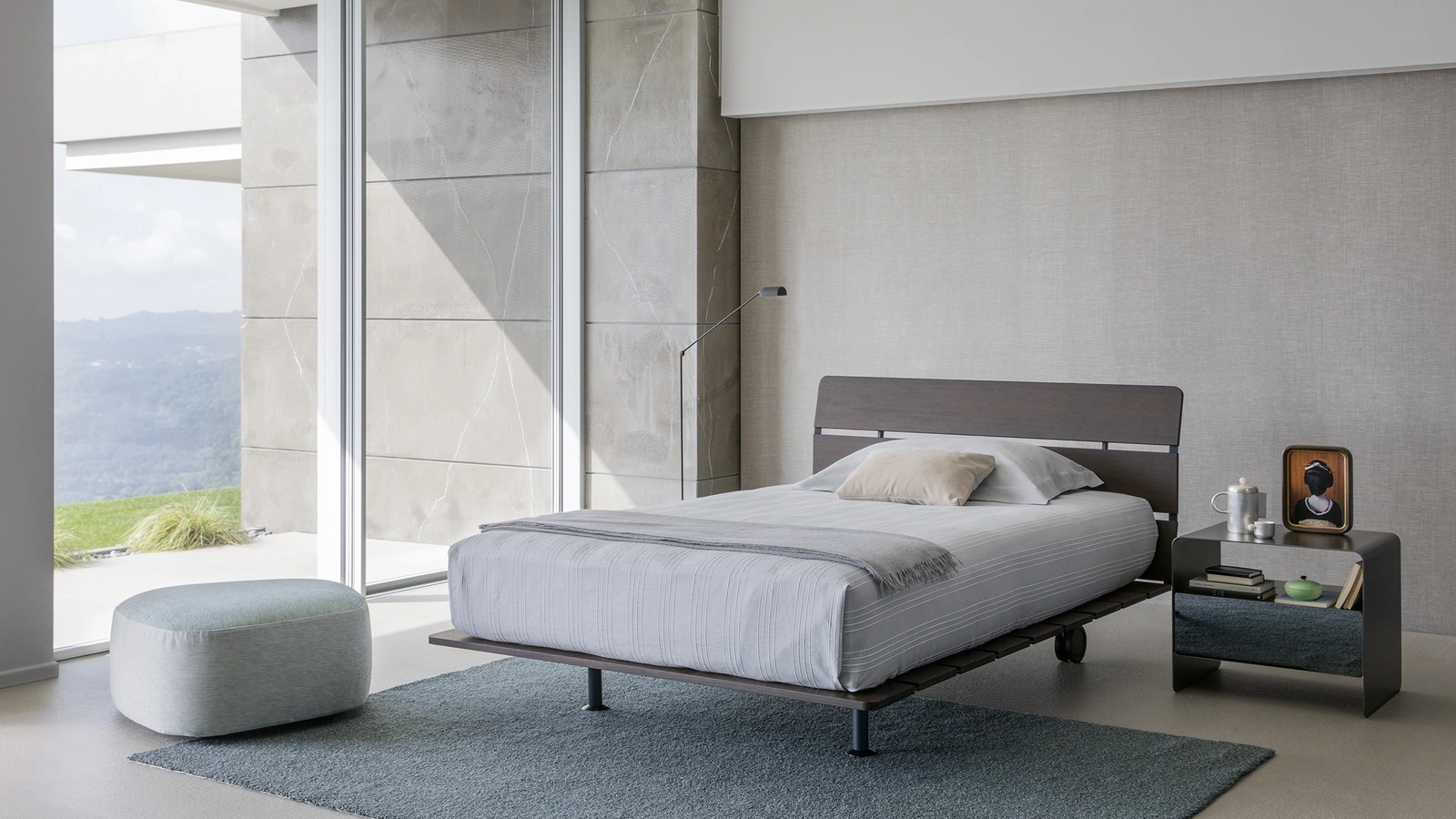 Letto singolo in legno Tadao di Flou