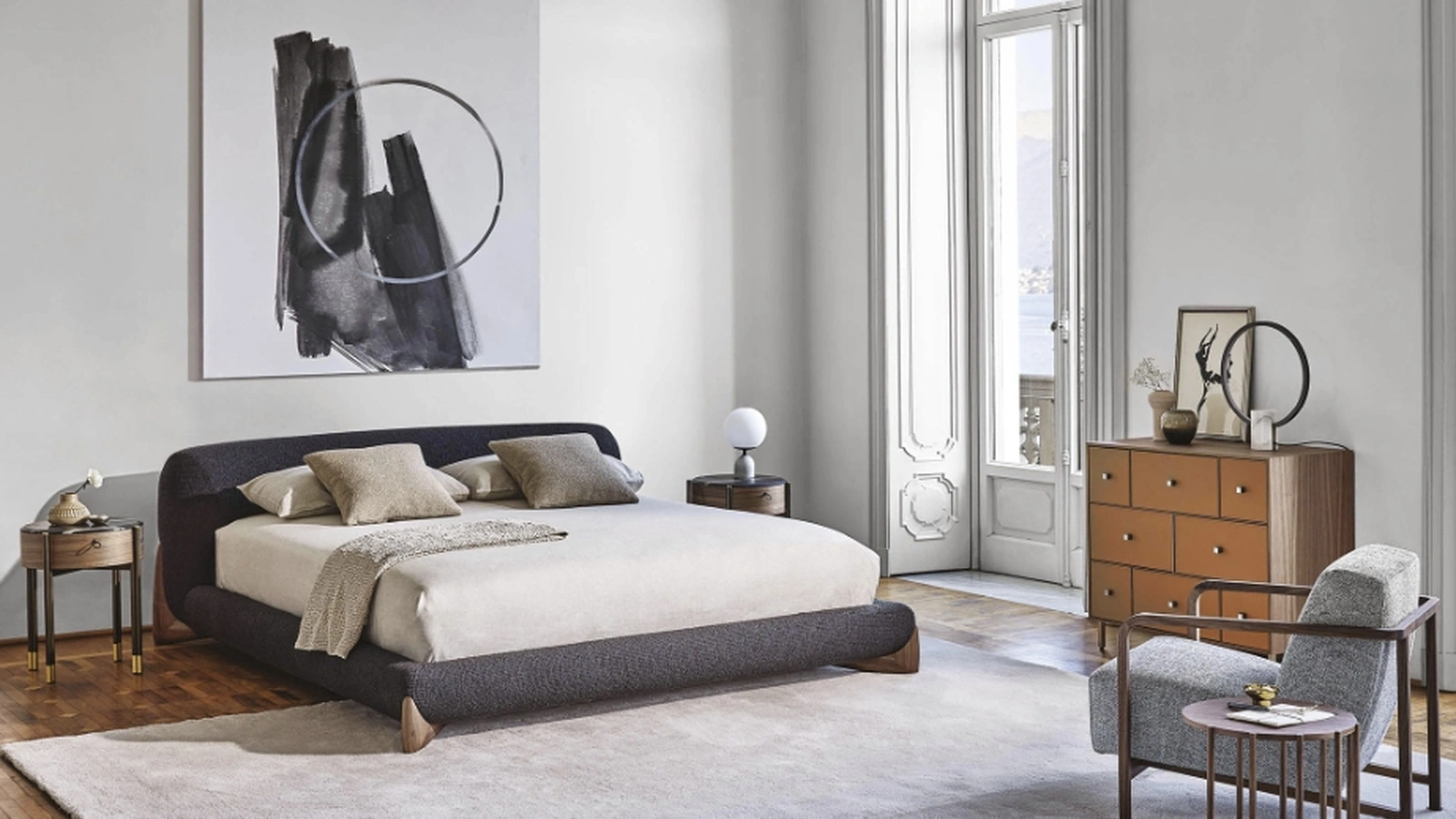 Letto imbottito Softbay Bed di Porada