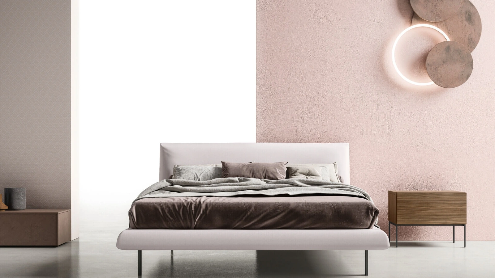 Letto in tessuto imbottito Blunt di Zalf