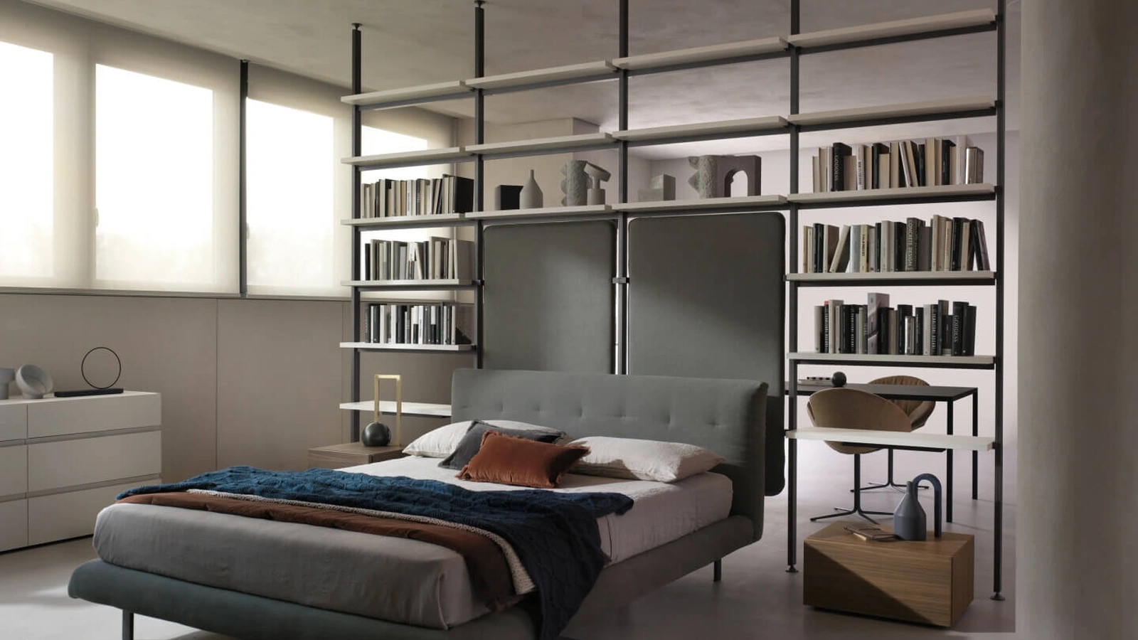 Letto in tessuto imbottito Decor di Zalf
