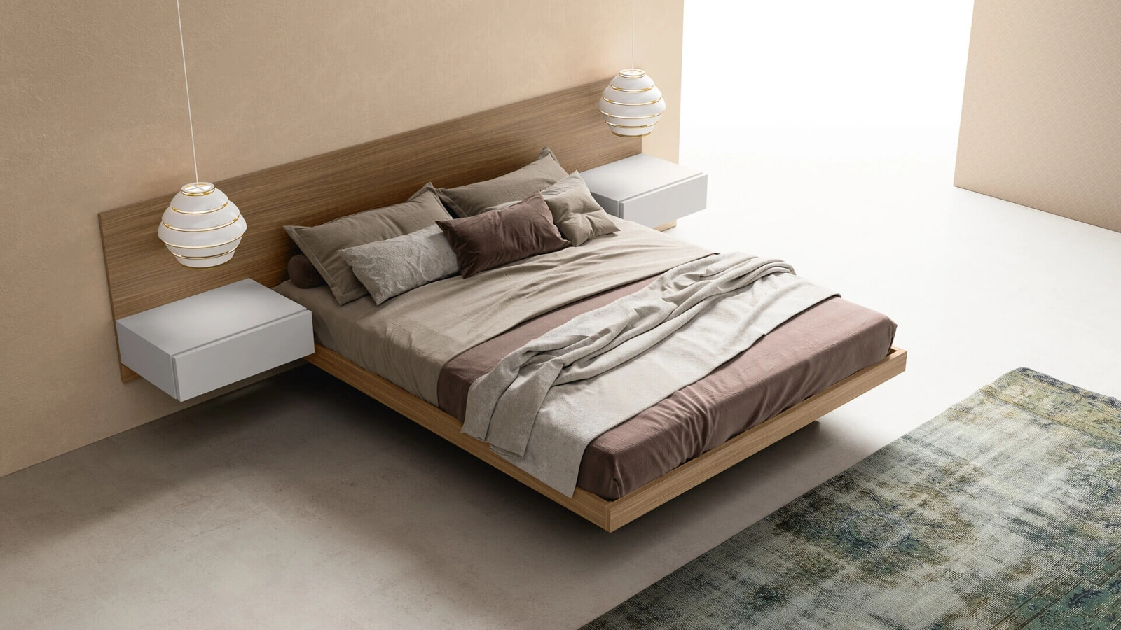 Letto con box contenitore Float di Zalf
