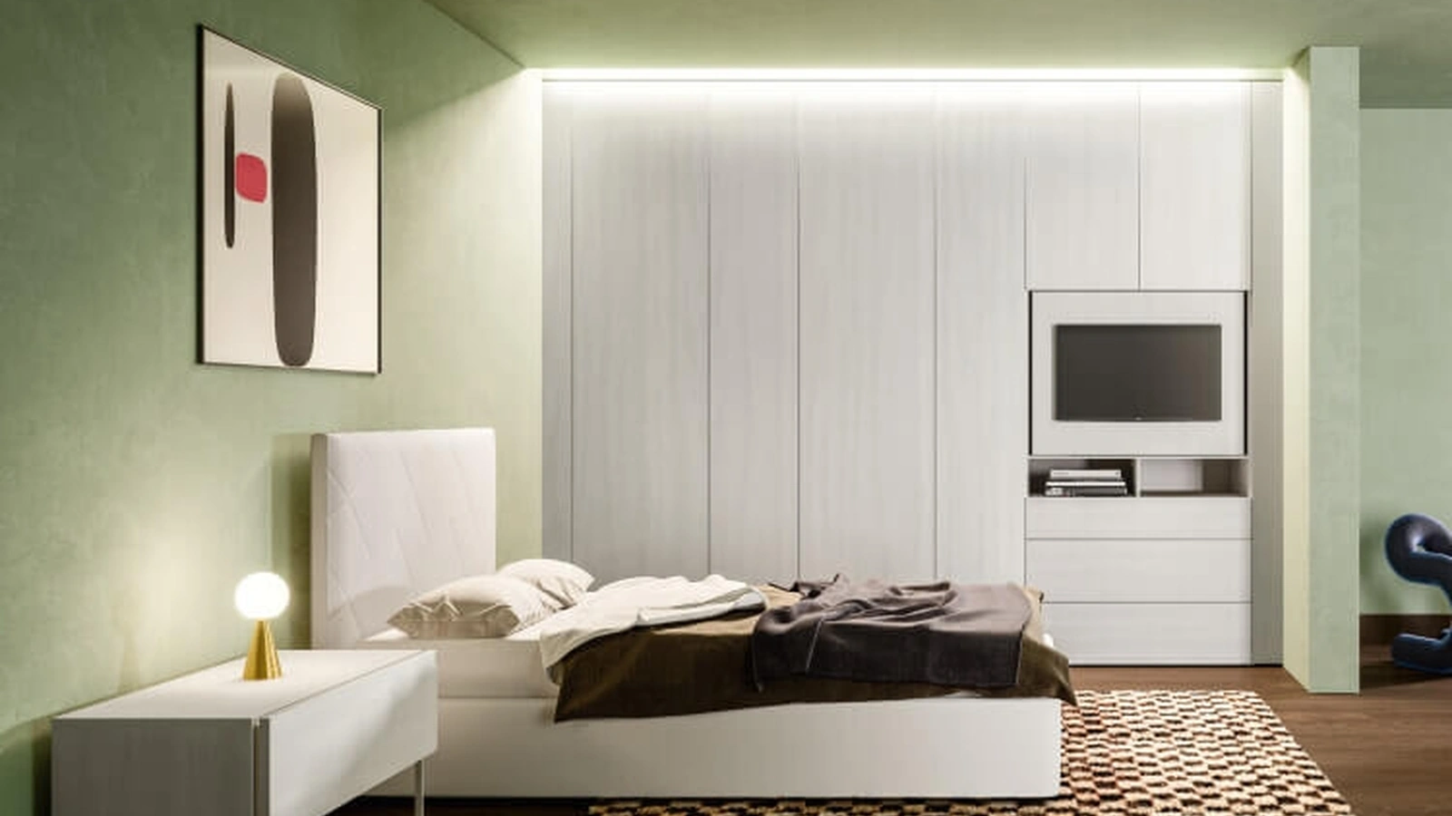 Letto con testiera in tessuto imbottito Icon Big di Zalf