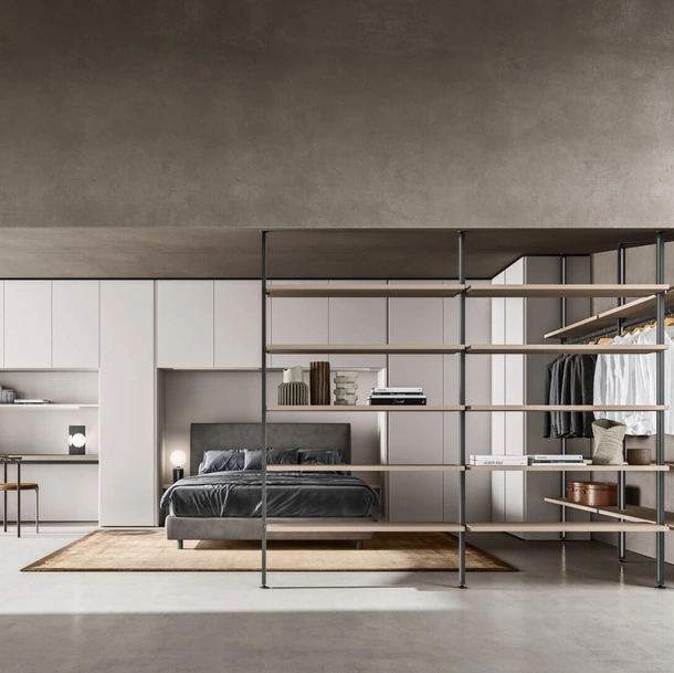 Letto in tessuto con testiera Luk Big di Zalf