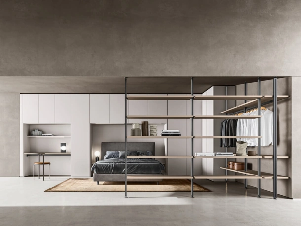 Letto in tessuto con testiera Luk Big di Zalf