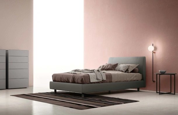 Letto in tessuto con testiera Spoon di Zalf