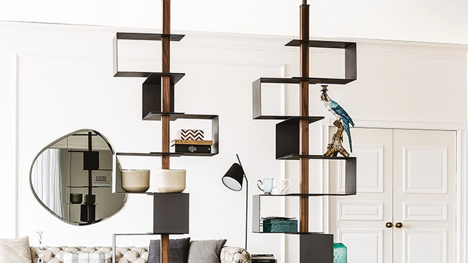 Libreria divisoria di design Tokyo in legno e metallo di Cattelan Italia
