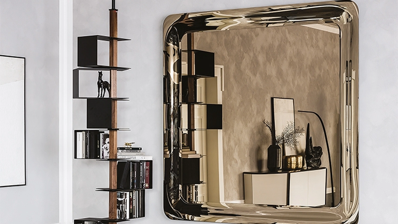 Libreria divisoria di design Tokyo in legno e metallo di Cattelan Italia