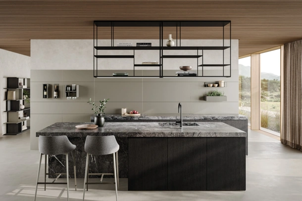 Libreria sospesa Levia Kitchen in metallo verniciato di Ronda Design