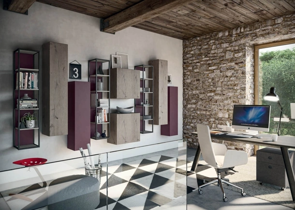Libreria Rebel CF 172 in legno e laccato di Fimar