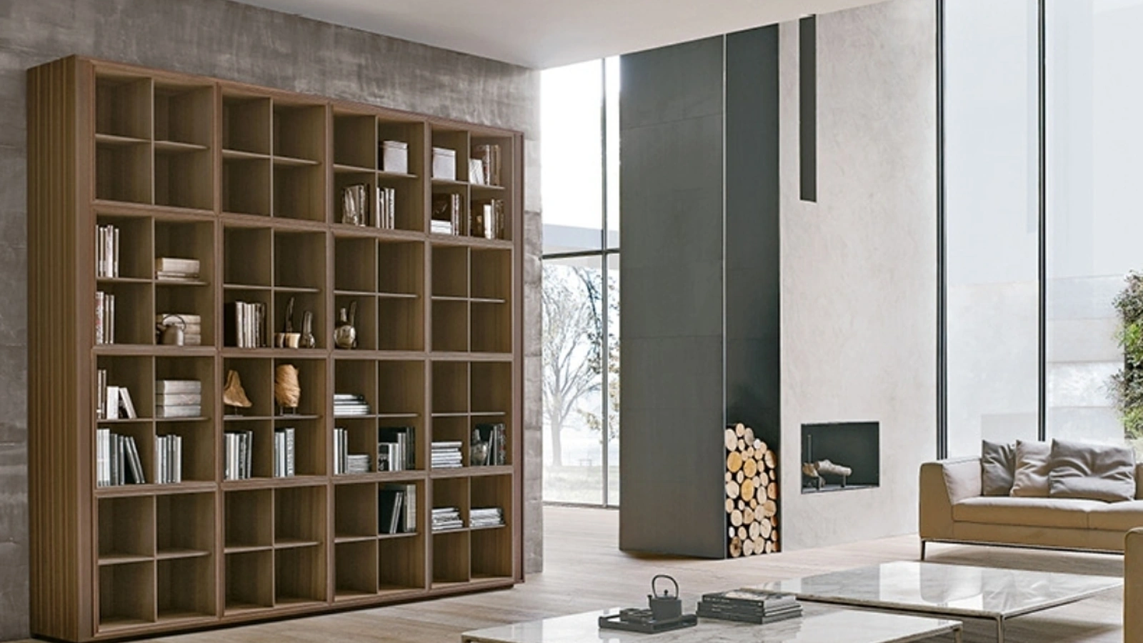 Libreria componibile in Rovere Tratto di Alivar