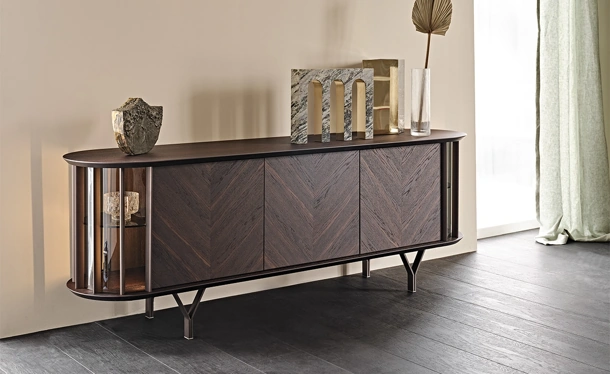 Madia in legno con inserti metallici Costes di Cattelan Italia