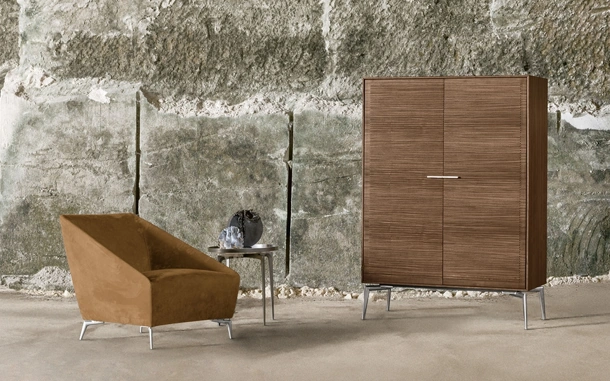 Madia Alta Shake in finitura Noce intarsiato di Alivar