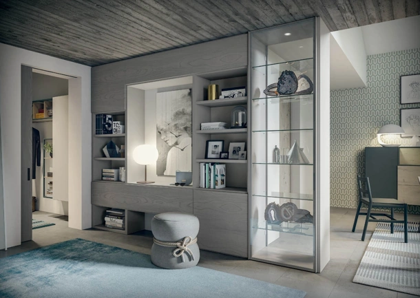 Mobile ingresso Edis CF 107 in legno e vetro di Fimar