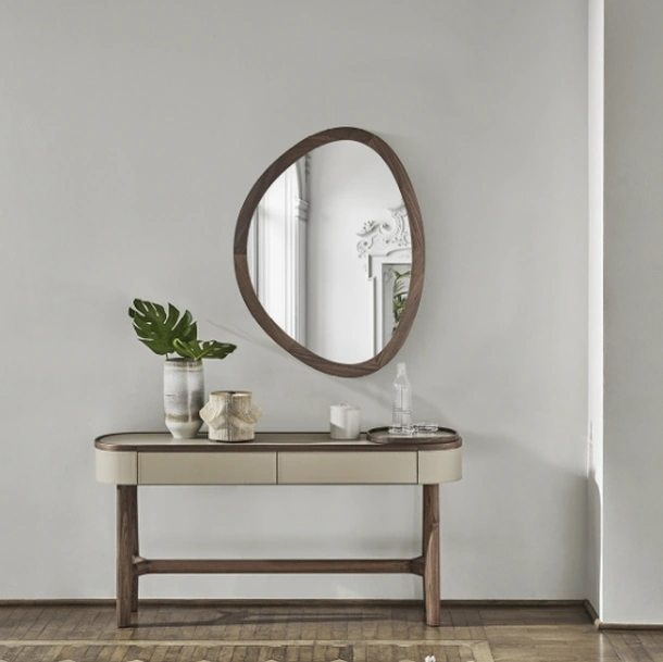 Mobile ingresso Rami Console in legno rivestito in cuoio di Porada