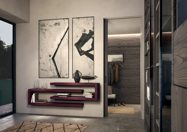 Mobile ingresso Side CF 018 in laccato Acquerello Prugna di Fimar