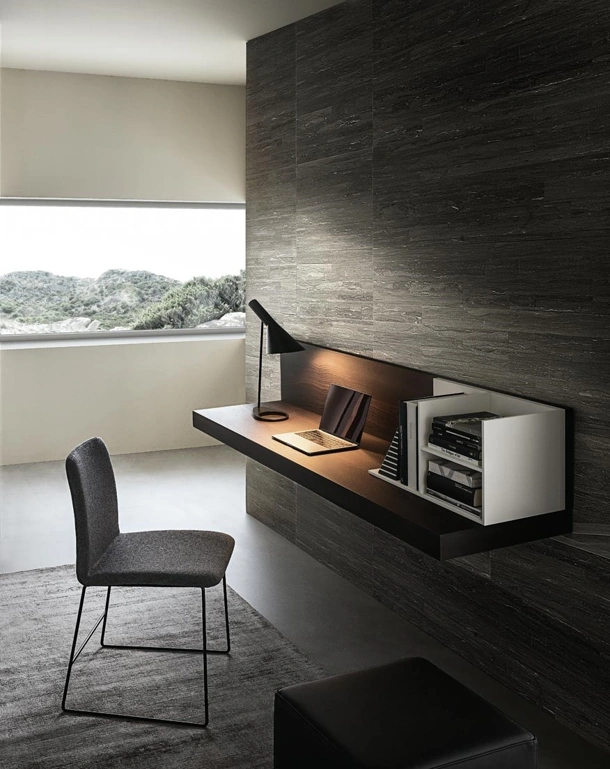 Mobile sospeso scrittoio Frame composizione 15 in legno e laccato opaco di Giellesse