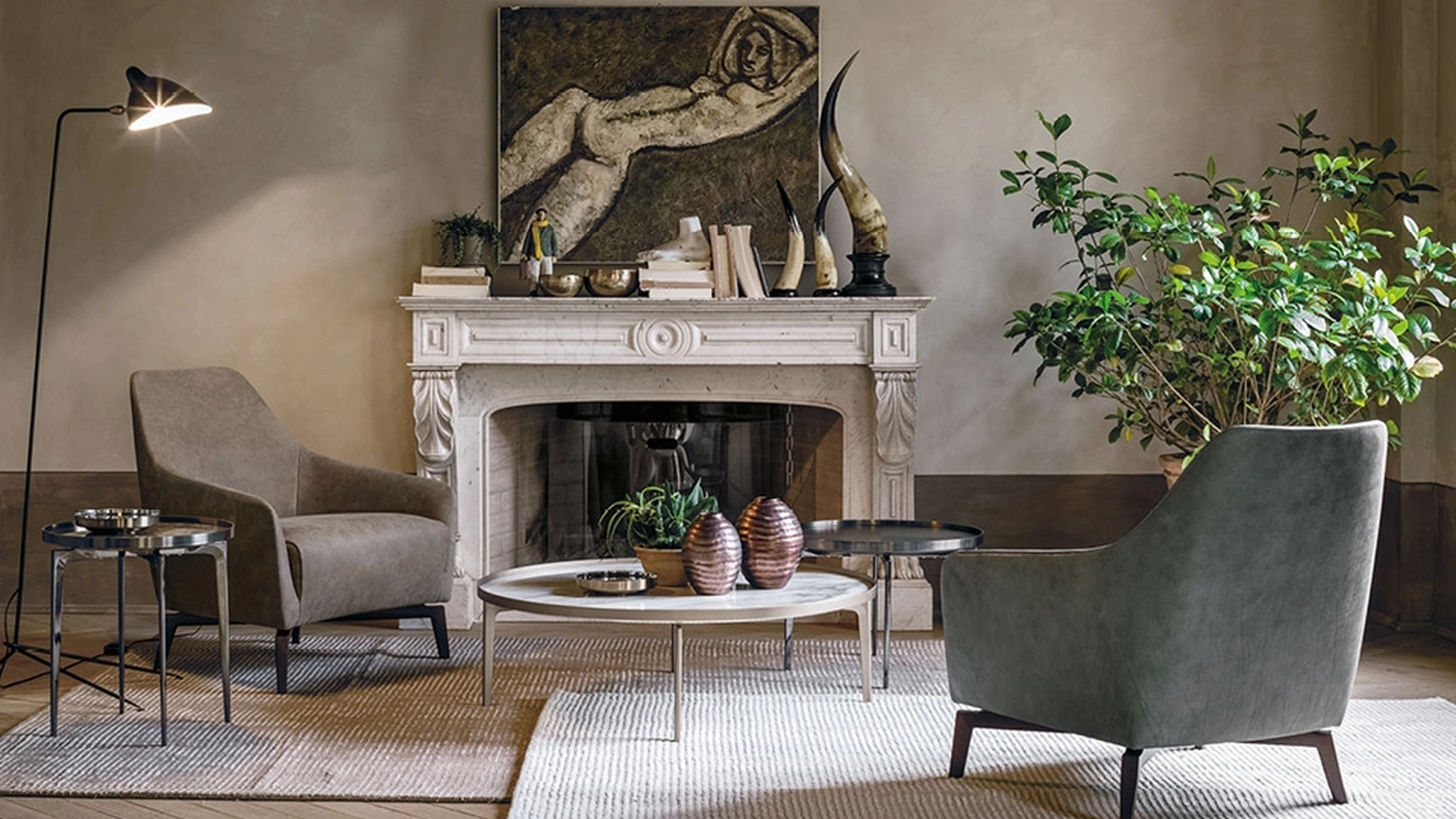 Poltroncina vintage in pelle con base in frassino Celine di Alivar