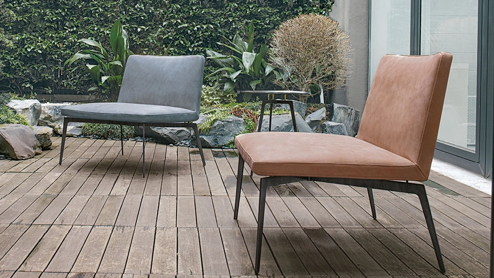 Poltroncina di design in pelle Flexa Lounge Chair di Alivar