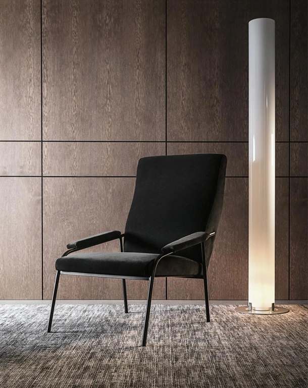 Poltroncina in tessuto con struttura in metallo Manhattan di Giellesse