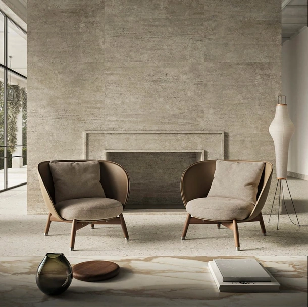 Poltroncina in pelle Eri di Flexform