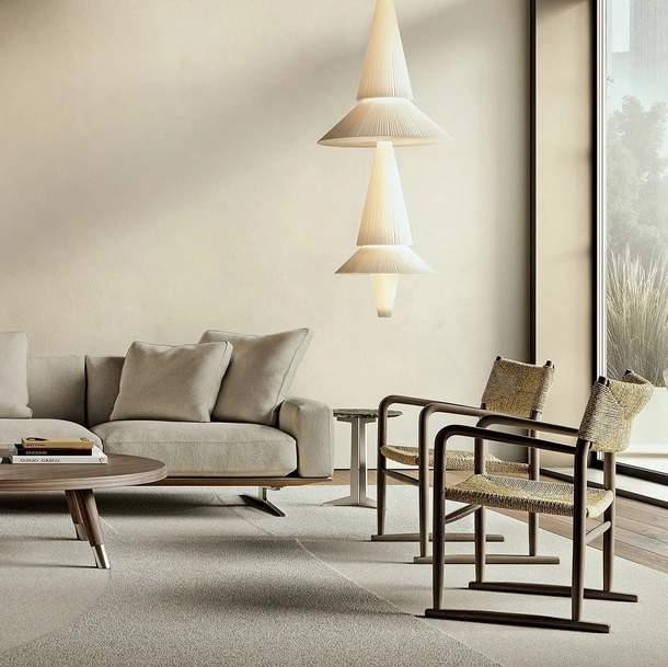 Poltroncina Kim in legno e paglia di Vienna di Flexform