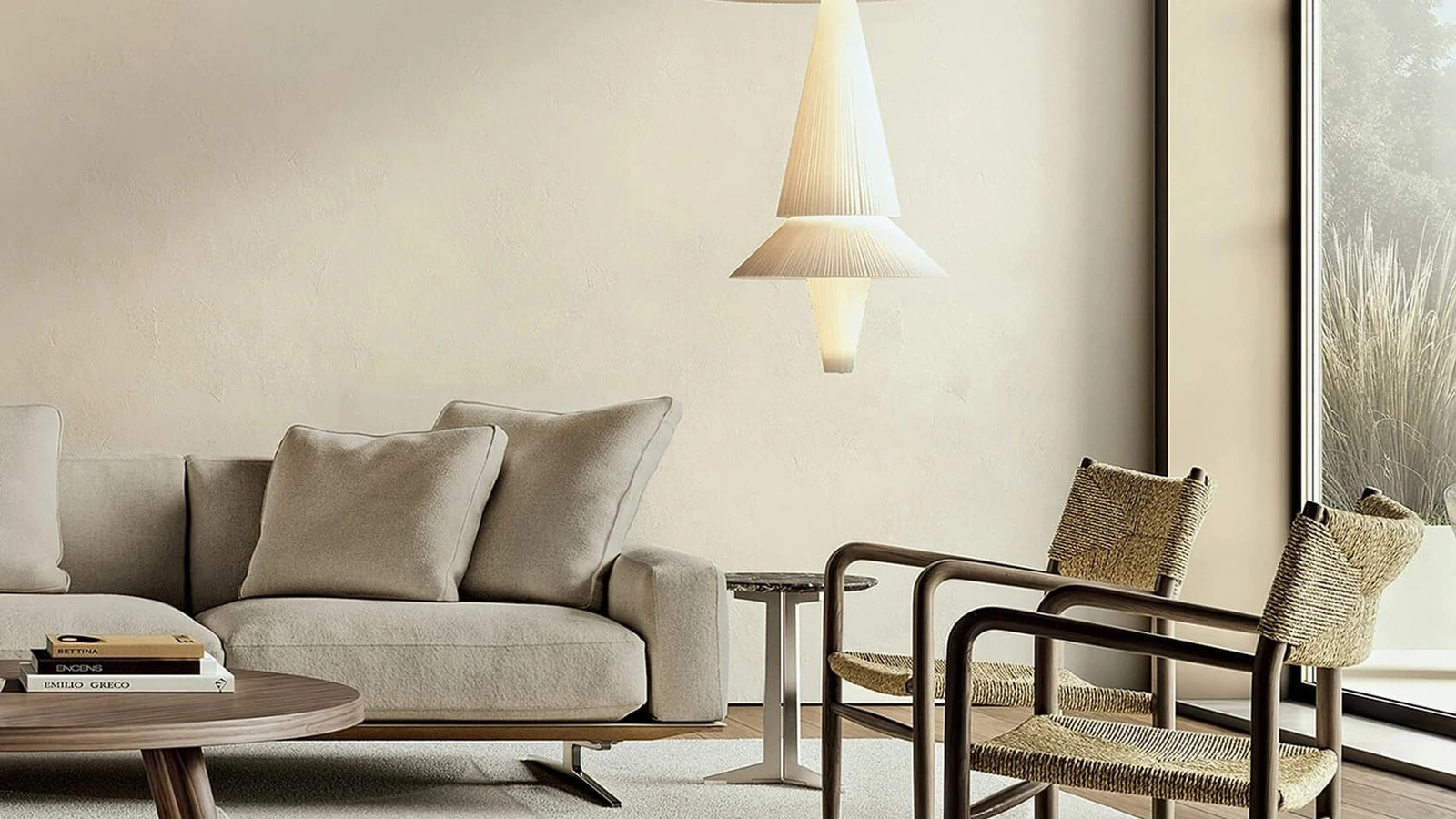Poltroncina Kim in legno e paglia di Vienna di Flexform