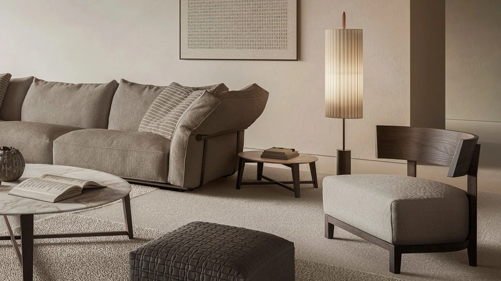 Poltroncina Thomas in legno massello con seduta imbottita di Flexform