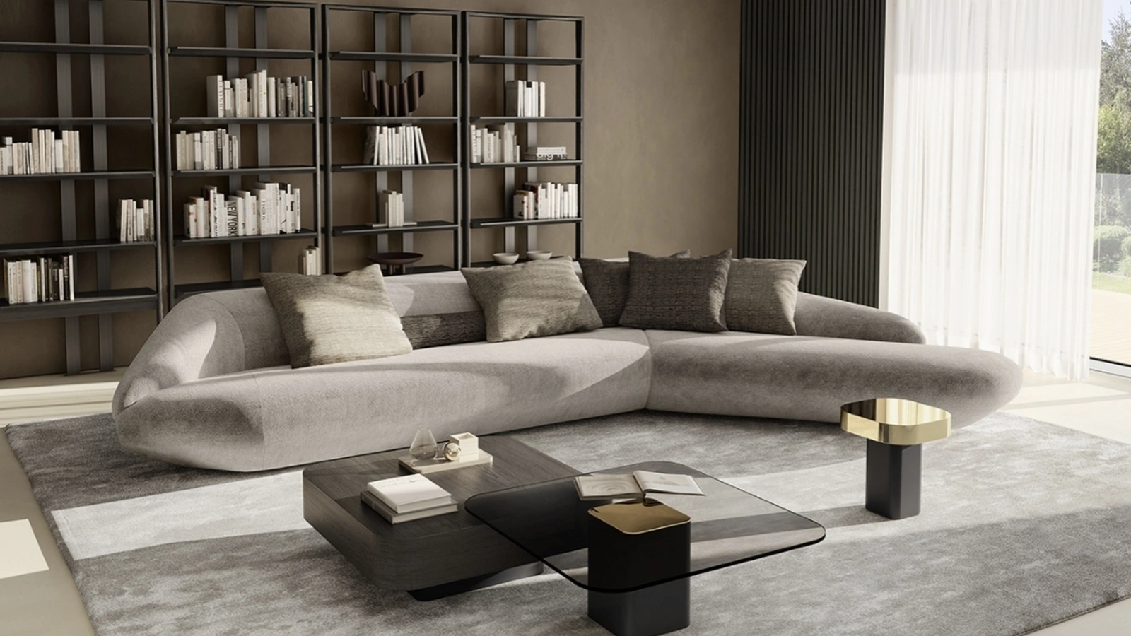 Divano angolare di design Bolid di Vibieffe