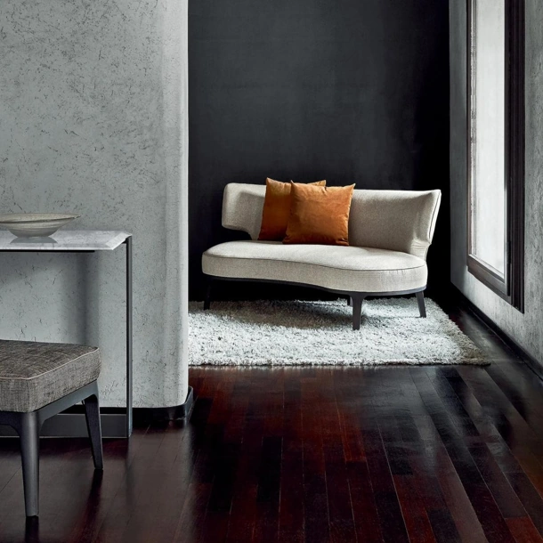 Divano lineare a due posti in tessuto Drop di Flexform