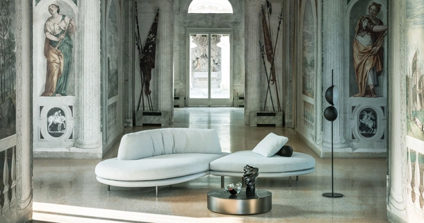 Divano di design in tessuto Elies di Desirèe
