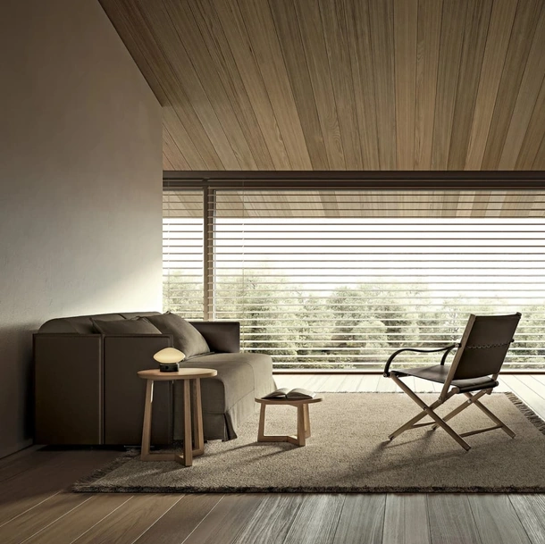 Divano letto Eden in tessuto e cuoio di Flexform