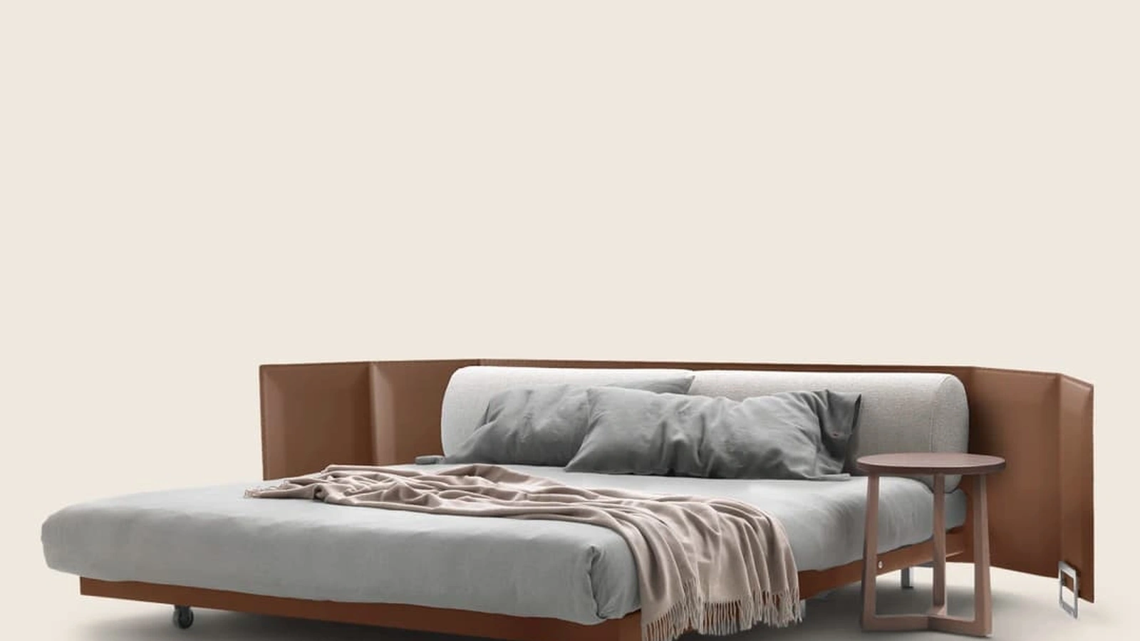 Divano letto Eden in tessuto e cuoio di Flexform