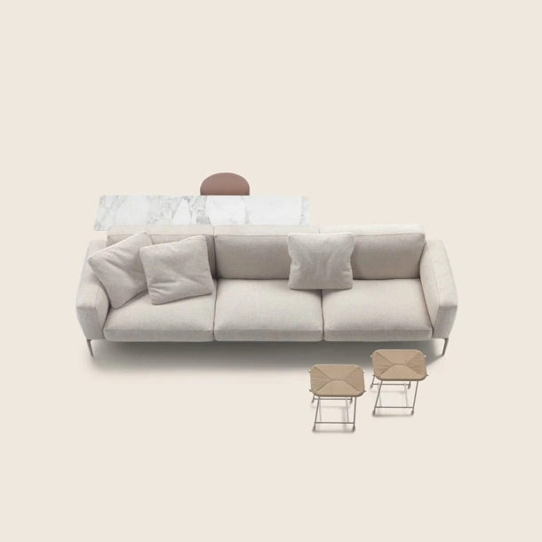 Divano lineare in tessuto Romeo Compact di Flexform
